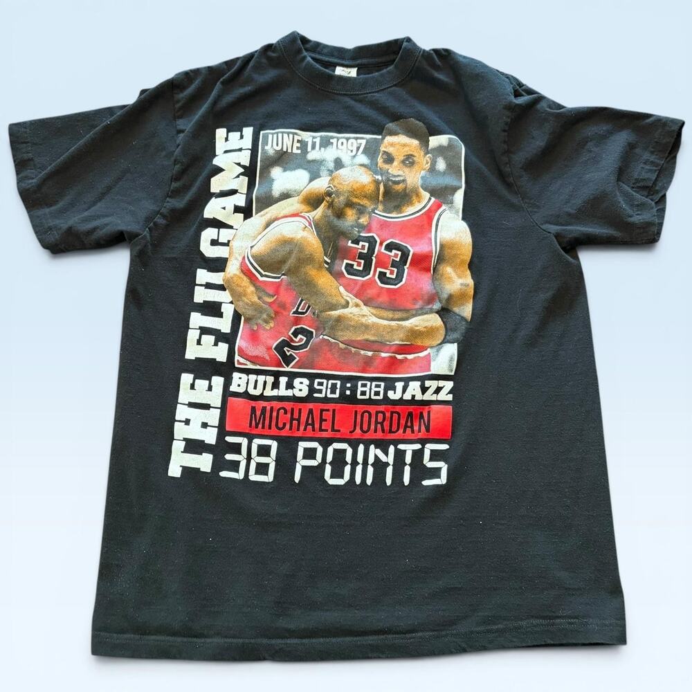 Vintage Chicago Bulls Shirt Mens XL Black NBA Basketball Michael Jordan Flu 90s